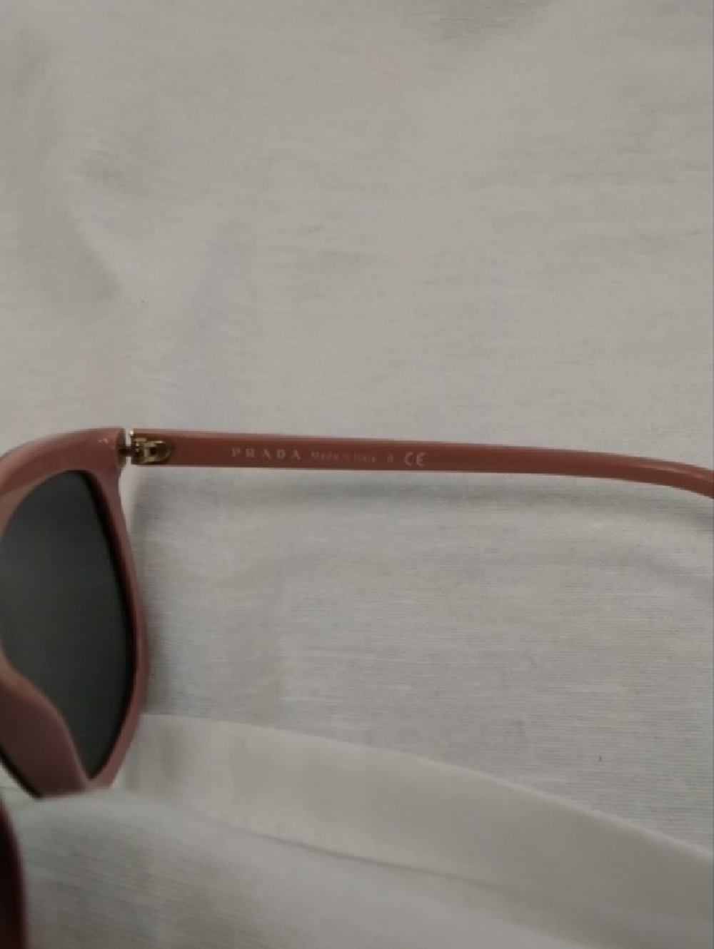 Prada Black Frame Sunglasses with Pink Temples - Picture 3 of 6